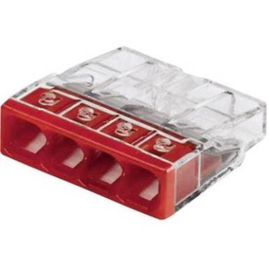 Sorkapocs, 4 pólus, 0,5-2,5 mm², piros (átlátszó) WAGO COMPACT CONNECTOR Sorkapocs, 4 pólus, 0,5-2,5 mm², piros (átlátszó) WAGO COMPACT CONNECTOR