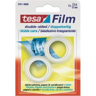 Kétoldalas ragasztószalag (H x Sz) 7.5 m x 12 mm átlátszó TESA Tesafilm® 57911 Kétoldalas ragasztószalag (H x Sz) 7.5 m x 12 mm átlátszó TESA Tesafilm® 57911