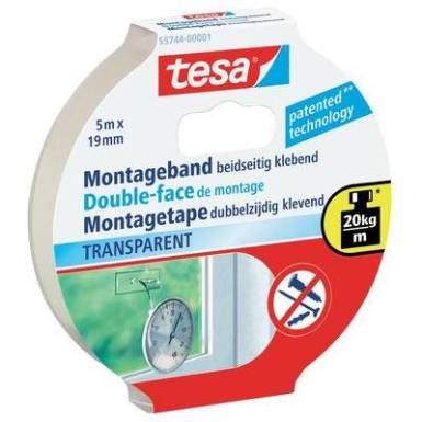 Kétoldalú ragasztószalag 5m x 19 mm Tesa® 55744 Kétoldalú ragasztószalag 5m x 19 mm Tesa® 55744