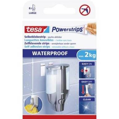 Vízhatlan ragasztó lap Tesa Powerstrips® Waterproofstrips nagy TESA 59700 Vízhatlan ragasztó lap Tesa Powerstrips® Waterproofstrips nagy TESA 59700