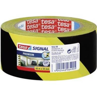 Veszély jelző szalag (H x Sz) 66 m x 50 mm, sárga, fekete 58130-00-00 TESA, tartalom: 1 tekercs Veszély jelző szalag (H x Sz) 66 m x 50 mm, sárga, fekete 58130-00-00 TESA, tartalom: 1 tekercs