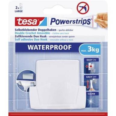 V&iacute;zhatlan ragaszt&aacute;s&uacute; tart&oacute;  Tesa Powerstrips&reg; Waterproof Duo Hook Plastic TESA 59704