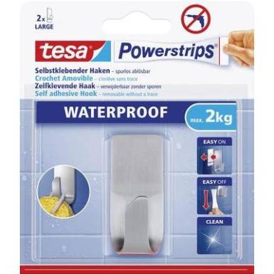 Vízhatlan ragasztású tartó Tesa Powerstrips® Waterproof Hook Metal TESA 59707 Vízhatlan ragasztású tartó Tesa Powerstrips® Waterproof Hook Metal TESA 59707