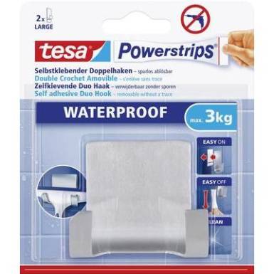 Vízálló vízlehúzó fali tartó, fém, Tesa Powerstrips 59710 1 db Vízálló vízlehúzó fali tartó, fém, Tesa Powerstrips 59710 1 db