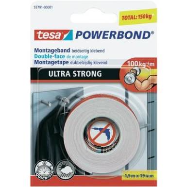 R&ouml;gz&iacute;tő szalag, tesa&reg; POWERBOND&reg; (H x Sz) 1500 x 19 mm 55791-01