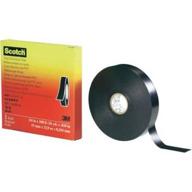 PVC elektromos szigetelőszalag, 33 m x 19 mm, fekete, 3M Scotch 22, 80-0120-1704-4 PVC elektromos szigetelőszalag, 33 m x 19 mm, fekete, 3M Scotch 22, 80-0120-1704-4
