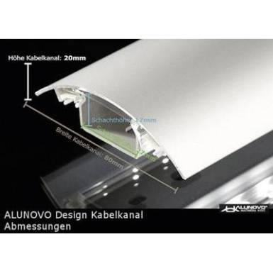 K&aacute;belcsatorna (H x Sz x Ma) 1000 x 80 x 20 mm Feh&eacute;r (f&eacute;nyes) Alunovo Tartalom: 1 db