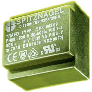 El 30/15,5 Nyák transzformátor SPK, 230 V / 15 V 147 mA 2,2 V, ASPK 02215 Spitznagel El 30/15,5 Nyák transzformátor SPK, 230 V / 15 V 147 mA 2,2 V, ASPK 02215 Spitznagel