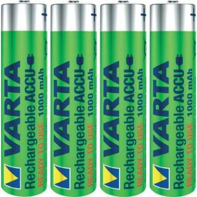 Mikro ceruza (AAA) NiMH akkucsomag 4db 1000 mAh 1.2 V Varta Ready2Use HR03 Mikro ceruza (AAA) NiMH akkucsomag 4db 1000 mAh 1.2 V Varta Ready2Use HR03