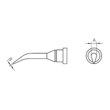 Weller LT pákahegy, forrasztóhegy LT-1SLX kerek formájú, hajlított csúcshegy 2.0 mm Weller LT pákahegy, forrasztóhegy LT-1SLX kerek formájú, hajlított csúcshegy 2.0 mm