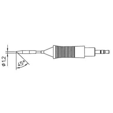 Weller RT pákahegy, forrasztóhegy RT6 kerek formájú, egyoldalt lapított hegy 1.2 mm Weller RT pákahegy, forrasztóhegy RT6 kerek formájú, egyoldalt lapított hegy 1.2 mm