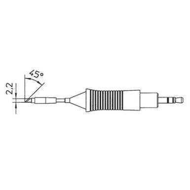 Weller RT pákahegy, forrasztóhegy RT7 kerek formájú, egyoldalt lapított hegy 2.2 mm Weller RT pákahegy, forrasztóhegy RT7 kerek formájú, egyoldalt lapított hegy 2.2 mm