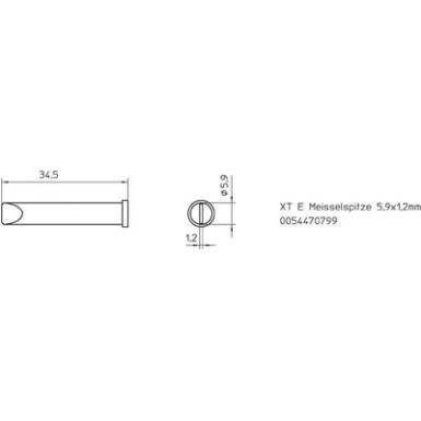 Weller XT-E WP120 pákához. Hosszú, egyenes, kétoldalt csapott, véső formájú pákahegy, forrasztóhegy 5.9 mm Weller XT-E WP120 pákához. Hosszú, egyenes, kétoldalt csapott, véső formájú pákahegy, forrasztóhegy 5.9 mm