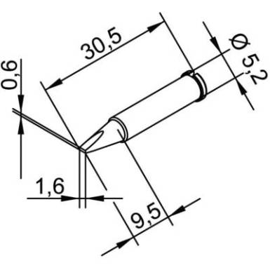 Ersa 102 p&aacute;kahegy, forraszt&oacute;hegy 102 CD LF v&eacute;ső forma 1.6 mm