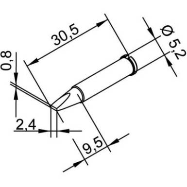 Ersa 102 pákahegy, forrasztóhegy 102 CD LF véső forma 2.4 mm Ersa 102 pákahegy, forrasztóhegy 102 CD LF véső forma 2.4 mm
