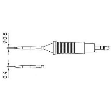 Weller RT8 WMRP mikro pákához hosszú, keskeny, kétoldalt csapott, véső formájú pákahegy, forrasztóhegy 0.8 mm Weller RT8 WMRP mikro pákához hosszú, keskeny, kétoldalt csapott, véső formájú pákahegy, forrasztóhegy 0.8 mm