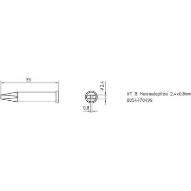 Weller XT-B WP120 pákához. Kétoldalt csapott, véső formájú pákahegy, forrasztóhegy 2.4 mm Weller XT-B WP120 pákához. Kétoldalt csapott, véső formájú pákahegy, forrasztóhegy 2.4 mm