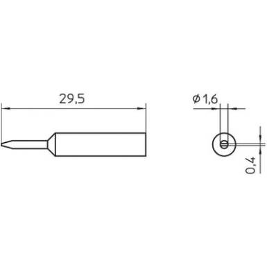 Pákahegy WXP 65-höz, véső, 1,6 mm, Weller XNT 6 Pákahegy WXP 65-höz, véső, 1,6 mm, Weller XNT 6