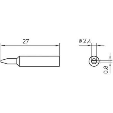Pákahegy WXP 65-höz, véső, 2,4 mm, Weller XNT B Pákahegy WXP 65-höz, véső, 2,4 mm, Weller XNT B
