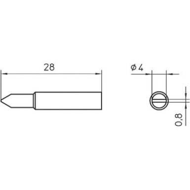 Pákahegy WXP 65-höz, véső, 4 mm, Weller XNT D Pákahegy WXP 65-höz, véső, 4 mm, Weller XNT D