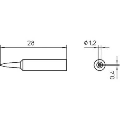 Pákahegy WXP 65-höz, véső, 1,2 mm, Weller XNT K Pákahegy WXP 65-höz, véső, 1,2 mm, Weller XNT K
