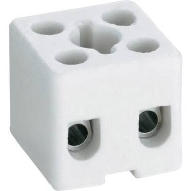 Porcelán sorkapocs, csavaros, 2 pólus, max. 2.5 mm², fehér, Adels-Contact 157/2 Porcelán sorkapocs, csavaros, 2 pólus, max. 2.5 mm², fehér, Adels-Contact 157/2