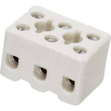 Porcelán sorkapocs, csavaros, 3 pólus, max. 2.5 mm², fehér, Adels-Contact 157/3 Porcelán sorkapocs, csavaros, 3 pólus, max. 2.5 mm², fehér, Adels-Contact 157/3