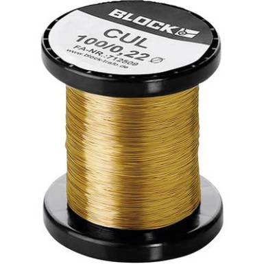 Lakkozott rézhuzal, 1 x 0.63 mm 33 m-es, Block CUL 100/0,63 Lakkozott rézhuzal, 1 x 0.63 mm 33 m-es, Block CUL 100/0,63