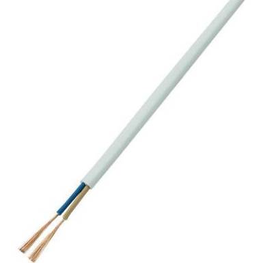PVC ikervezet&eacute;k, 2 x 0.75 mm&sup2;, feh&eacute;r, 20 m, tekercsben, H05VVH2-F/CCA