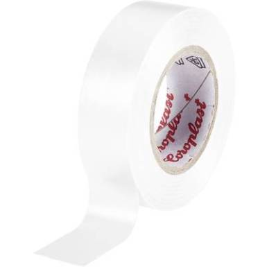 PVC elektromos szigetelőszalag, 10 m x 15 mm, fehér, Coroplast 302 PVC elektromos szigetelőszalag, 10 m x 15 mm, fehér, Coroplast 302