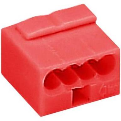 Mikr&oacute; vezet&eacute;k&ouml;sszek&ouml;tő 4 vezet&eacute;kes, 0,6 - 0,8 mm&sup2; 6A, piros, 1 db, WAGO 243-804