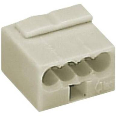 Mikró vezetékösszekötő 4 vezetékes, 0,6 - 0,8 mm² 6A, világosszürke, 1 db, WAGO 243-304 Mikró vezetékösszekötő 4 vezetékes, 0,6 - 0,8 mm² 6A, világosszürke, 1 db, WAGO 243-304
