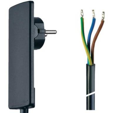 Lapos dugós hálózati csatlakoz, szerelhető vezetékkel 1,5 m fekete színű Schulte Elektrotechnik 151000151100 Lapos dugós hálózati csatlakoz, szerelhető vezetékkel 1,5 m fekete színű Schulte Elektrotechnik 151000151100