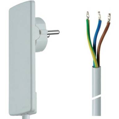 Lapos dugós hálózati csatlakoz, szerelhető vezetékkel 1,5 m fehér színű Schulte Elektrotechnik 151000151300 Lapos dugós hálózati csatlakoz, szerelhető vezetékkel 1,5 m fehér színű Schulte Elektrotechnik 151000151300