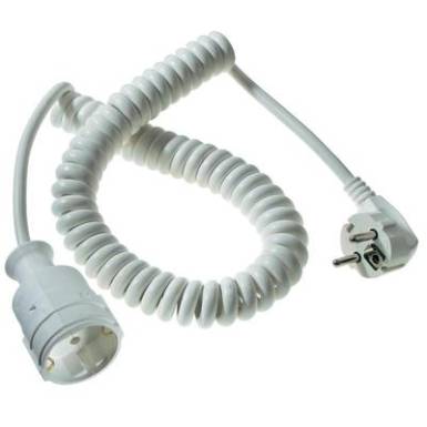 Hálózati hosszabbítókábel spirálkábellel 2,5 m, fehér, HO5VV-F 3 G 1,5 mm², AS Schwabe 70412 Hálózati hosszabbítókábel spirálkábellel 2,5 m, fehér, HO5VV-F 3 G 1,5 mm², AS Schwabe 70412