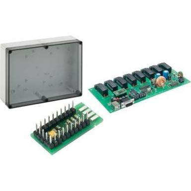 Készlet, 8 csatornás relékártya, 230 V/AC 16 A + átalakító panel, USB-ről RS232-re + TK műanyag ház Készlet, 8 csatornás relékártya, 230 V/AC 16 A + átalakító panel, USB-ről RS232-re + TK műanyag ház