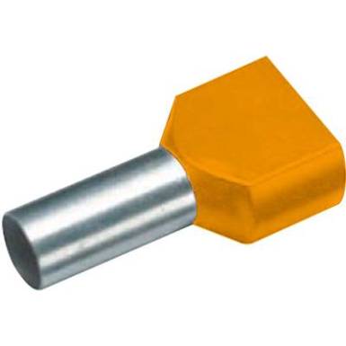Érvéghüvely műanyag gallérral, DUO 2 x 0,5 mm² x 8 mm DE-színkód, narancs Vogt Verbindungstechnik, 100 db Érvéghüvely műanyag gallérral, DUO 2 x 0,5 mm² x 8 mm DE-színkód, narancs Vogt Verbindungstechnik, 100 db