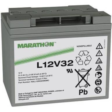 Ólomakku 12 V 31.5 Ah GNB Marathon L12V32 NALL120032HM0MC Ólom-vlies (AGM) 198 x 175 x 168 mm Karbantartásmentes Ólomakku 12 V 31.5 Ah GNB Marathon L12V32 NALL120032HM0MC Ólom-vlies (AGM) 198 x 175 x 168 mm Karbantartásmentes