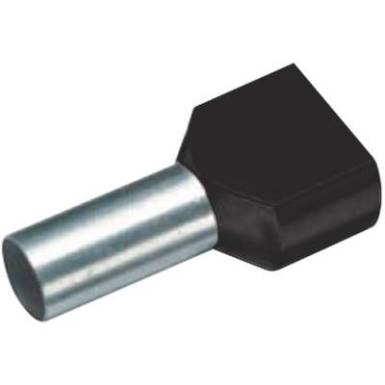 Érvéghüvely műanyag gallérral, DUO 2 x 6 mm² x 14 mm DE-színkód fekete Vogt Verbindungstechnik, 100 db Érvéghüvely műanyag gallérral, DUO 2 x 6 mm² x 14 mm DE-színkód fekete Vogt Verbindungstechnik, 100 db