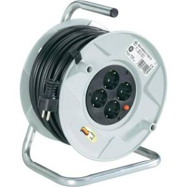 Kábeldob 50 m, fekete/szürke, 4 részes, H05VV-F 3 G 1,5 mm², 230V Kábeldob 50 m, fekete/szürke, 4 részes, H05VV-F 3 G 1,5 mm², 230V