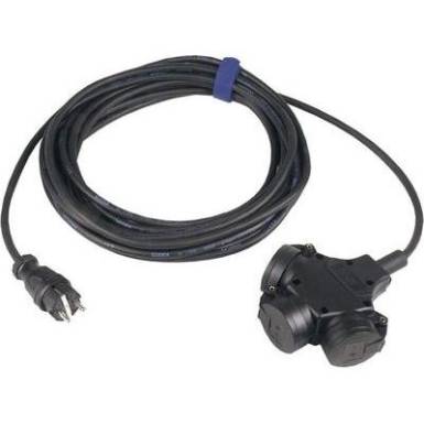 Hálózati hosszabbítókábel 3 részes elosztóval, 10 m, IP44, fekete, H07RN-F 3 G 1,5 mm², SIROX 345.510 Hálózati hosszabbítókábel 3 részes elosztóval, 10 m, IP44, fekete, H07RN-F 3 G 1,5 mm², SIROX 345.510