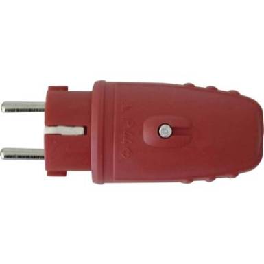 Szerelhető hálózati dugó, gumi, 230 V, piros, IP20, 170 Szerelhető hálózati dugó, gumi, 230 V, piros, IP20, 170