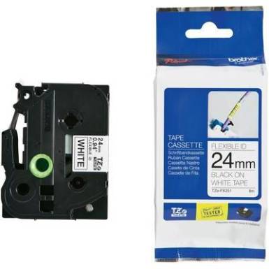 Feliratozó szalag, hajlékony Brother TZe-FX251 Szalagszín: Fehér Szövegszín:Fekete 24 mm 8 m Feliratozó szalag, hajlékony Brother TZe-FX251 Szalagszín: Fehér Szövegszín:Fekete 24 mm 8 m