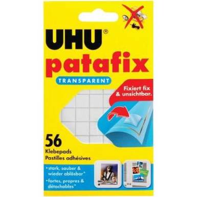 Ragasztó lapok, UHU patafix, átlátszó, tartalom: 56 db Ragasztó lapok, UHU patafix, átlátszó, tartalom: 56 db