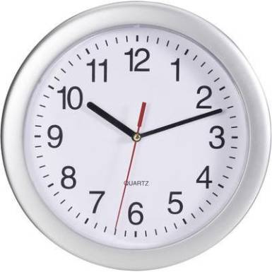 Analóg kvarc falióra, Ø 25 cm, ezüst Analóg kvarc falióra, Ø 25 cm, ezüst