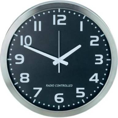 Analóg rádiójel vezérelt falióra, Ø 40 cm, ezüst Analóg rádiójel vezérelt falióra, Ø 40 cm, ezüst