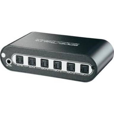 4 portos Toslink-Matrix switch távirányítóval ezüst 4 portos Toslink-Matrix switch távirányítóval ezüst