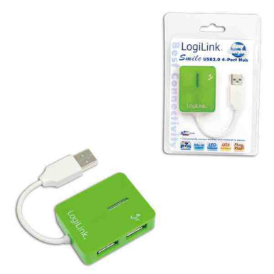 LOGILINK Smile USB 2.0 hub 4-port Green