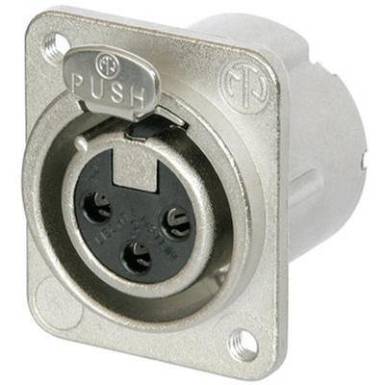 XLR csatlakozó peremes hüvely, egyenes érintkezők pólusszám: 3 ezüst Neutrik NC3FD-LX-M3 1 db XLR csatlakozó peremes hüvely, egyenes érintkezők pólusszám: 3 ezüst Neutrik NC3FD-LX-M3 1 db