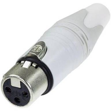 XLR csatlakozó alj, egyenes pólusszám: 3 fehér Neutrik NC3FXX-WT 1 db XLR csatlakozó alj, egyenes pólusszám: 3 fehér Neutrik NC3FXX-WT 1 db